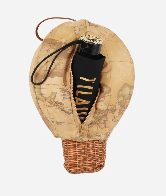 1 Classe Supermini Umbrella With Hot Air Balloon Gift Box Black Man Alviero Martini Umbrellas