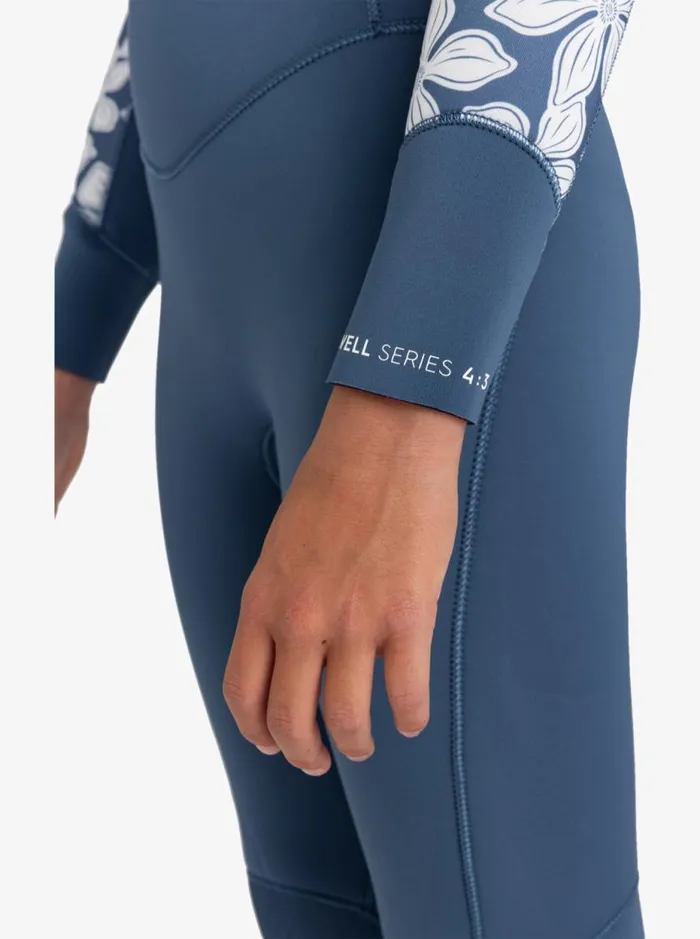 43mm Swell Series 8211 Chest Zip Wetsuit For Girls 816 Wild Wind Drifter Floral Kids Roxy Surf