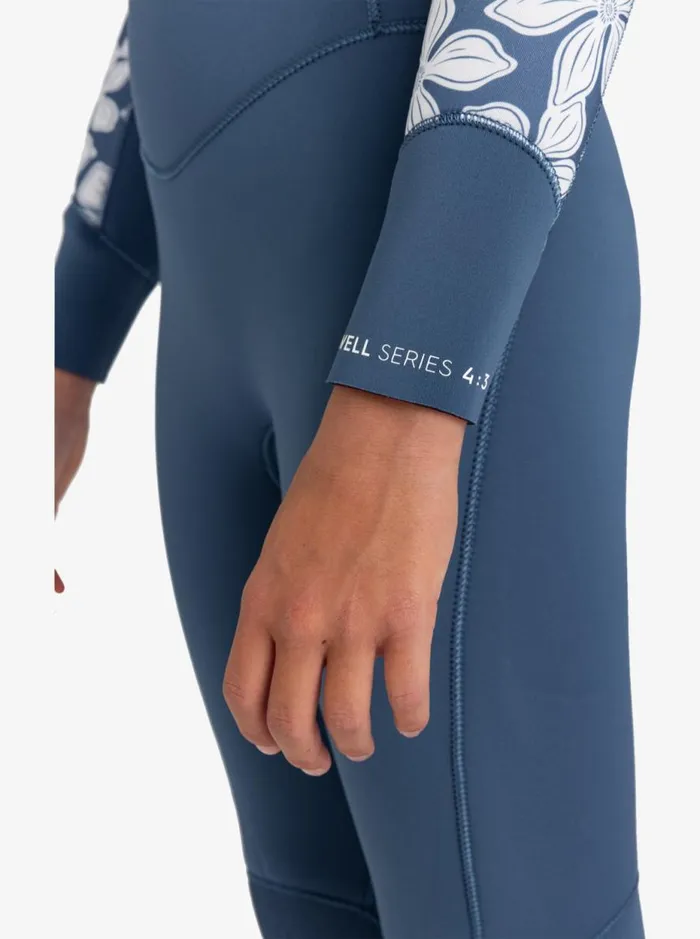 543mm Swell Series 8211 Chest Zip Wetsuit For Girls Wild Wind Drifter Floral Kids Roxy Surf