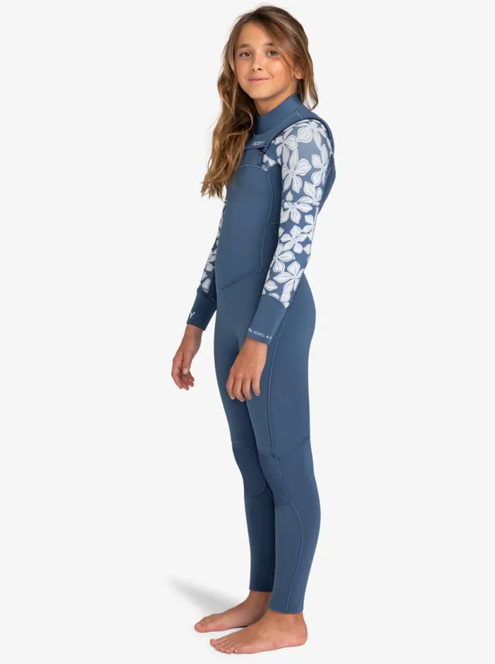 543mm Swell Series 8211 Chest Zip Wetsuit For Girls Wild Wind Drifter Floral Kids Roxy Surf