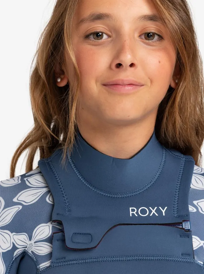 543mm Swell Series 8211 Chest Zip Wetsuit For Girls Wild Wind Drifter Floral Kids Roxy Surf