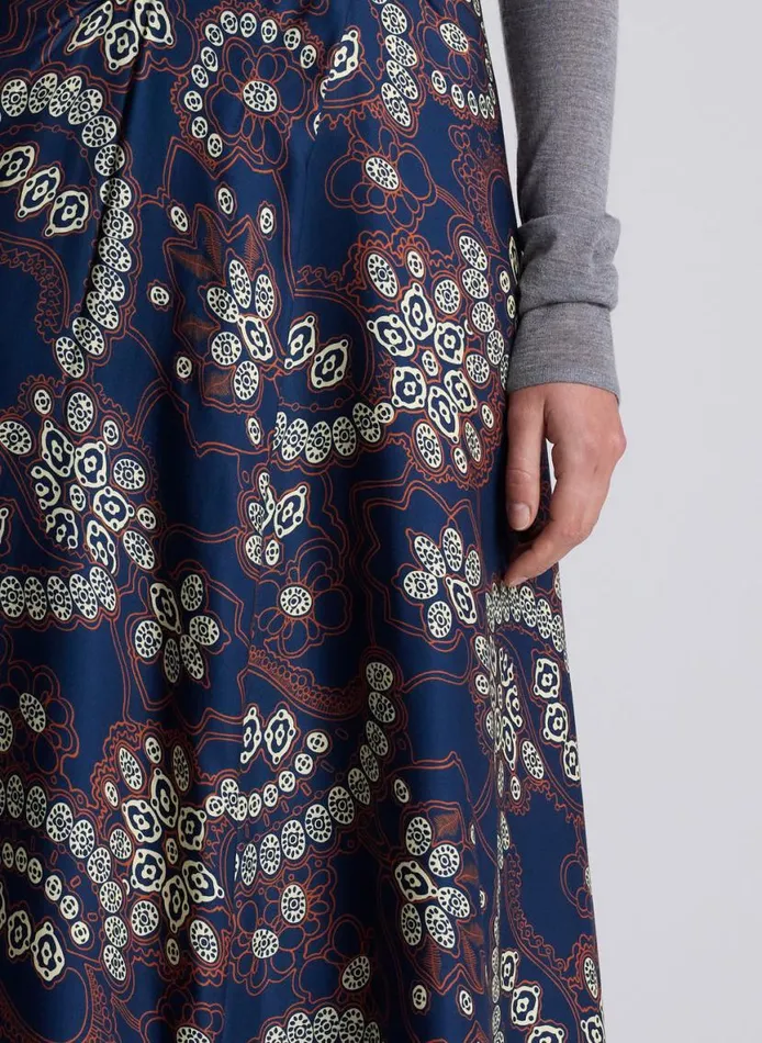 ALC Clara Printed Midi Skirt Navycream Women Skirts