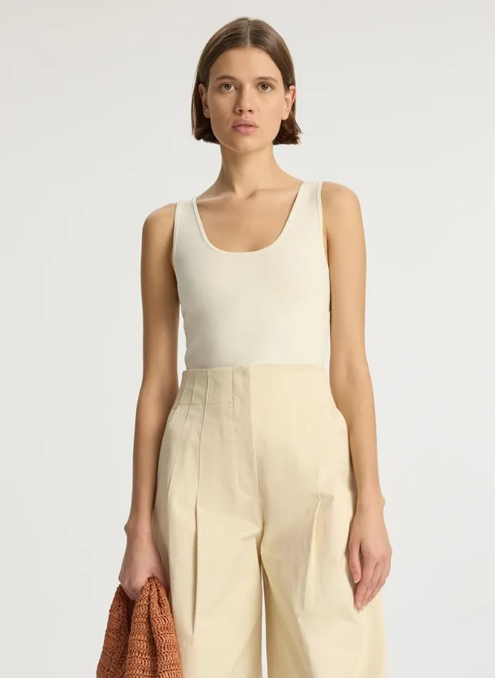 ALC Cleo Compact Knit Top Bone Women Tees and Tanks