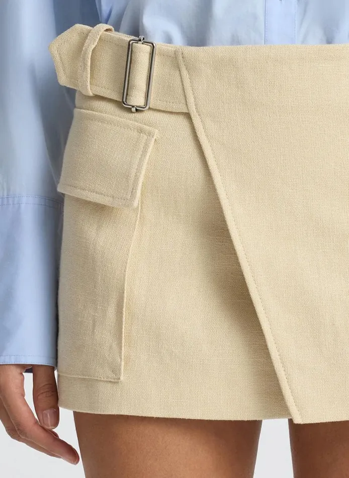 ALC Conan Linen Mini Skirt Barely Beige Women Bottoms