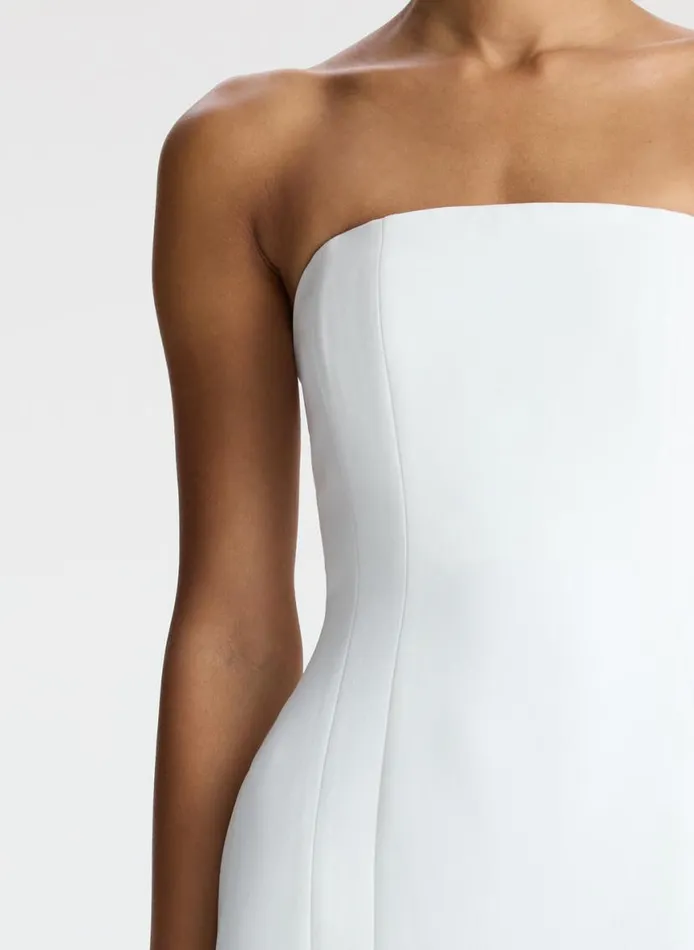 ALC Elizabeth Strapless Midi Dress White Women Dresses