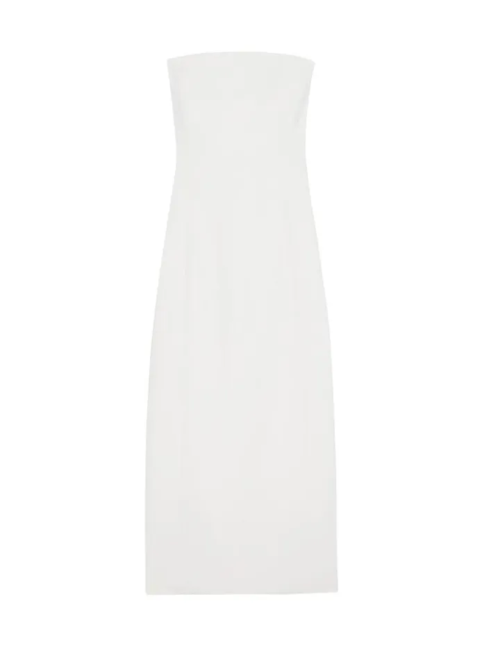 ALC Elizabeth Strapless Midi Dress White Women Dresses