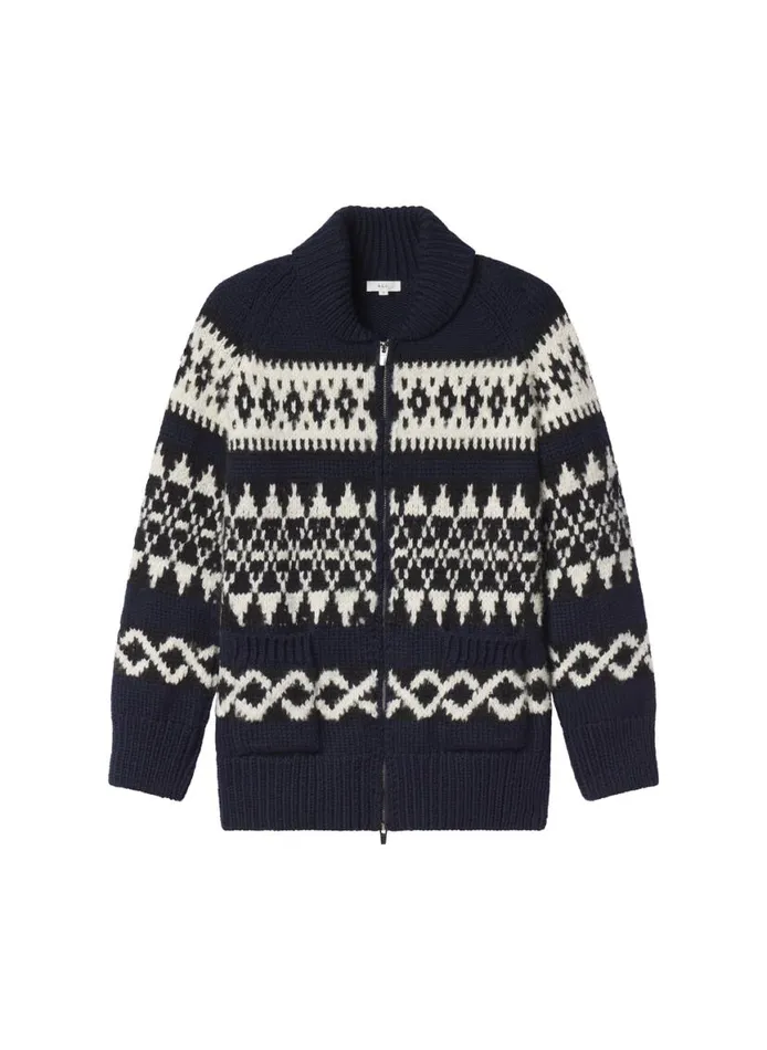 ALC Joanna Merino Fairisle Cardigan Navy Multi Women Knitwear