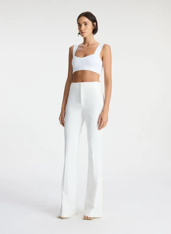 ALC Jordana Compact Knit Bra White Women Tees and Tanks