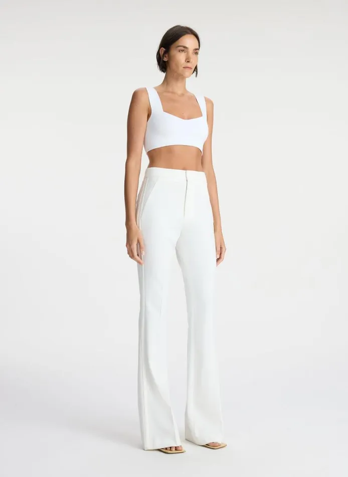 ALC Jordana Compact Knit Bra White Women Tees and Tanks