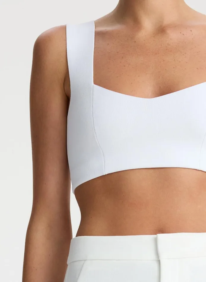 ALC Jordana Compact Knit Bra White Women Tees and Tanks