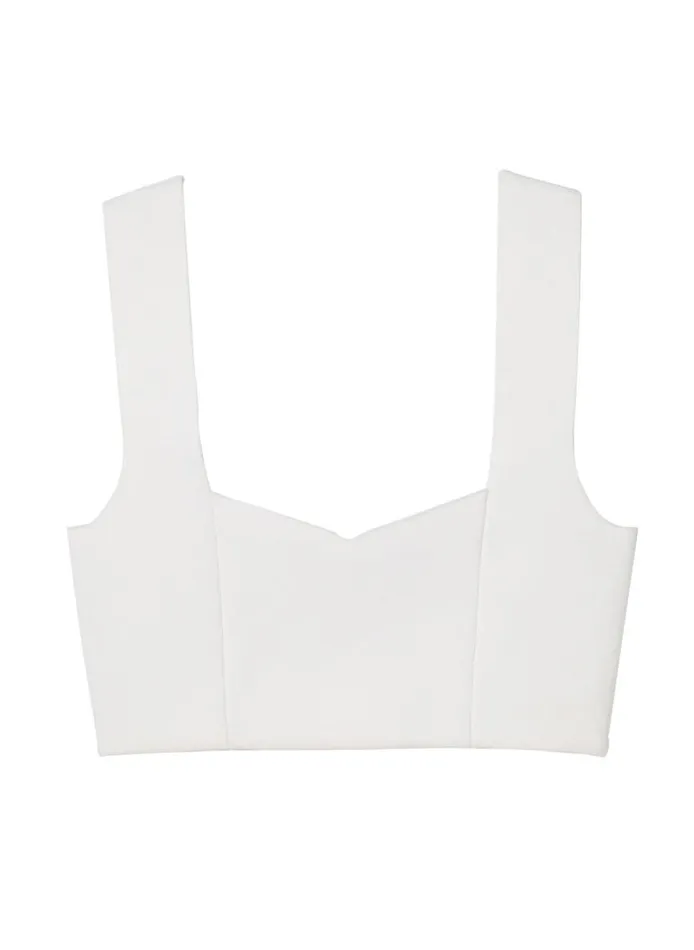 ALC Jordana Compact Knit Bra White Women Tees and Tanks