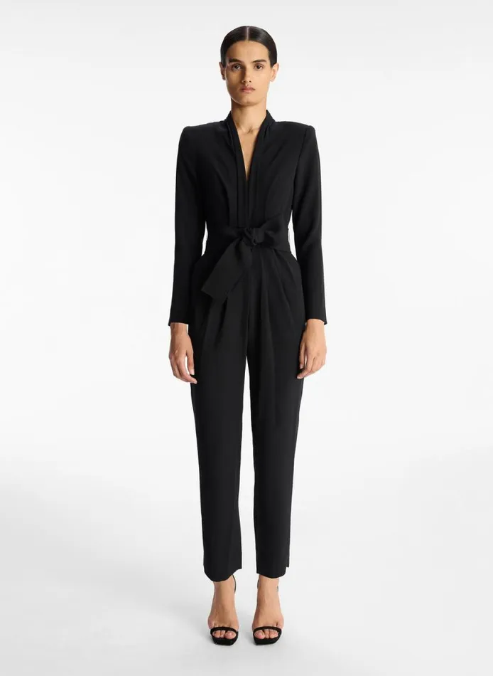 ALC Kieran Crepe Jumpsuit Black Women Bottoms