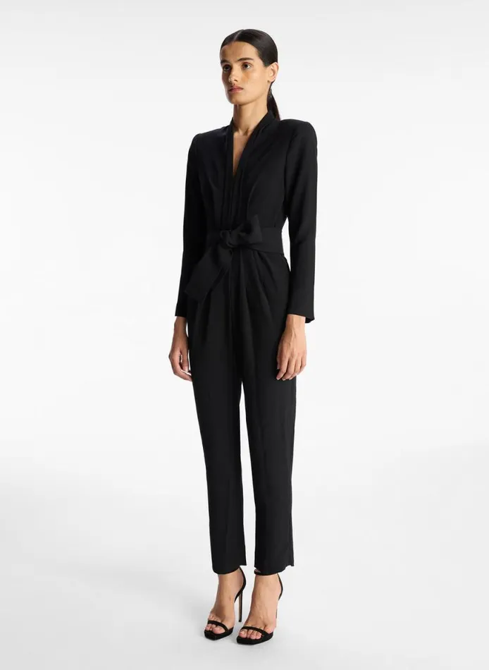 ALC Kieran Crepe Jumpsuit Black Women Bottoms