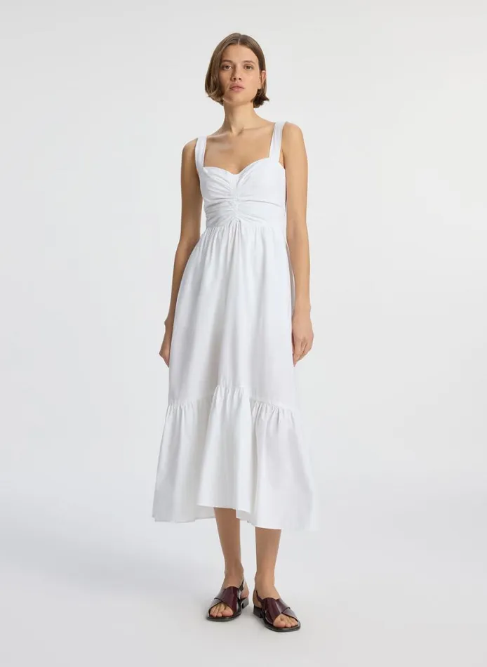 ALC Lilah II Cotton Midi Dress White Women Dresses