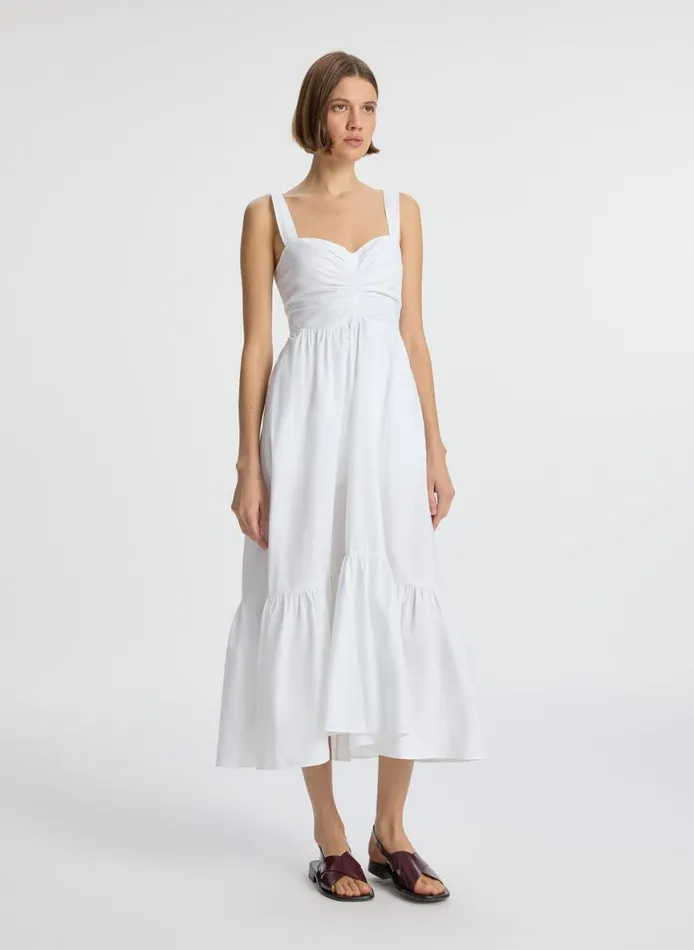 ALC Lilah II Cotton Midi Dress White Women Dresses