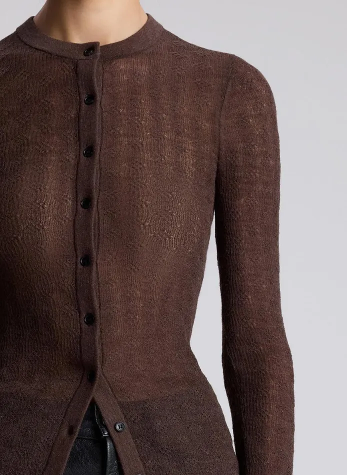 ALC Marley Alpaca Cardigan Brown Women Sweaters