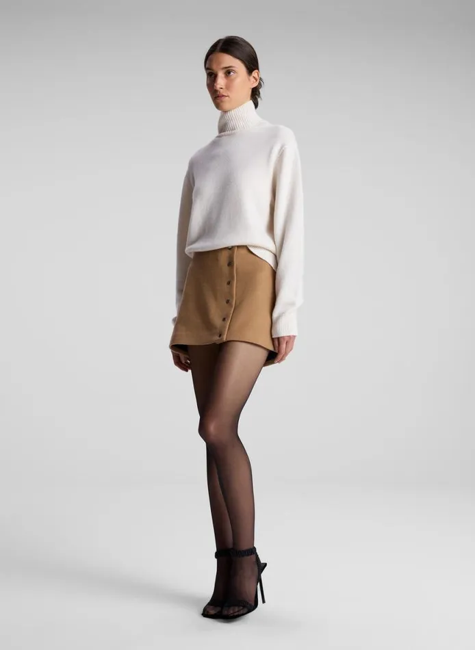 ALC May Wool Cashmere Mini Skirt Camel Women Bottoms