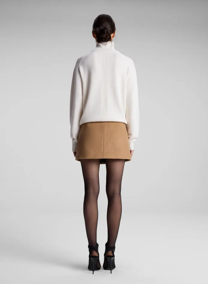 ALC May Wool Cashmere Mini Skirt Camel Women Bottoms
