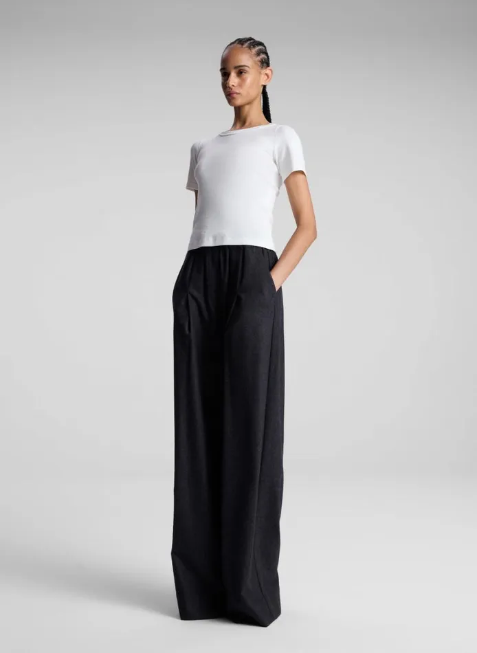 ALC Paloma Cotton Rib Baby Tee White Women Tops