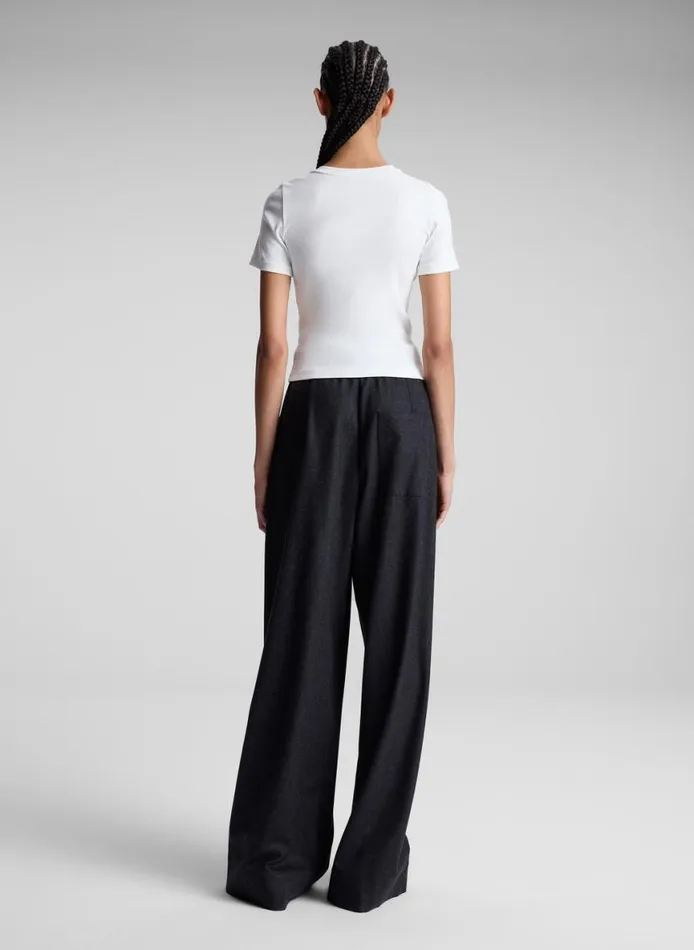 ALC Paloma Cotton Rib Baby Tee White Women Tops
