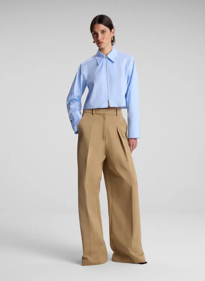 ALC Ryder Cotton Wide Leg Pant Autumn Khaki Women Bottoms