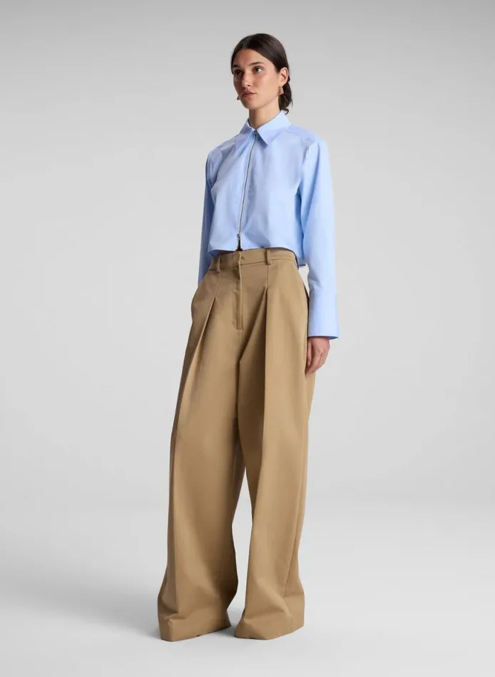 ALC Ryder Cotton Wide Leg Pant Autumn Khaki Women Bottoms