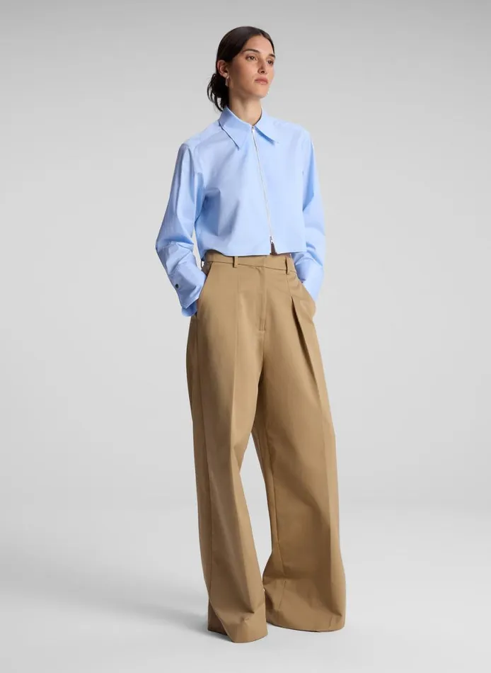 ALC Ryder Cotton Wide Leg Pant Autumn Khaki Women Bottoms