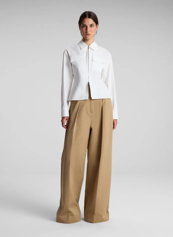 ALC Sage Cotton Zip Top White Women Tops