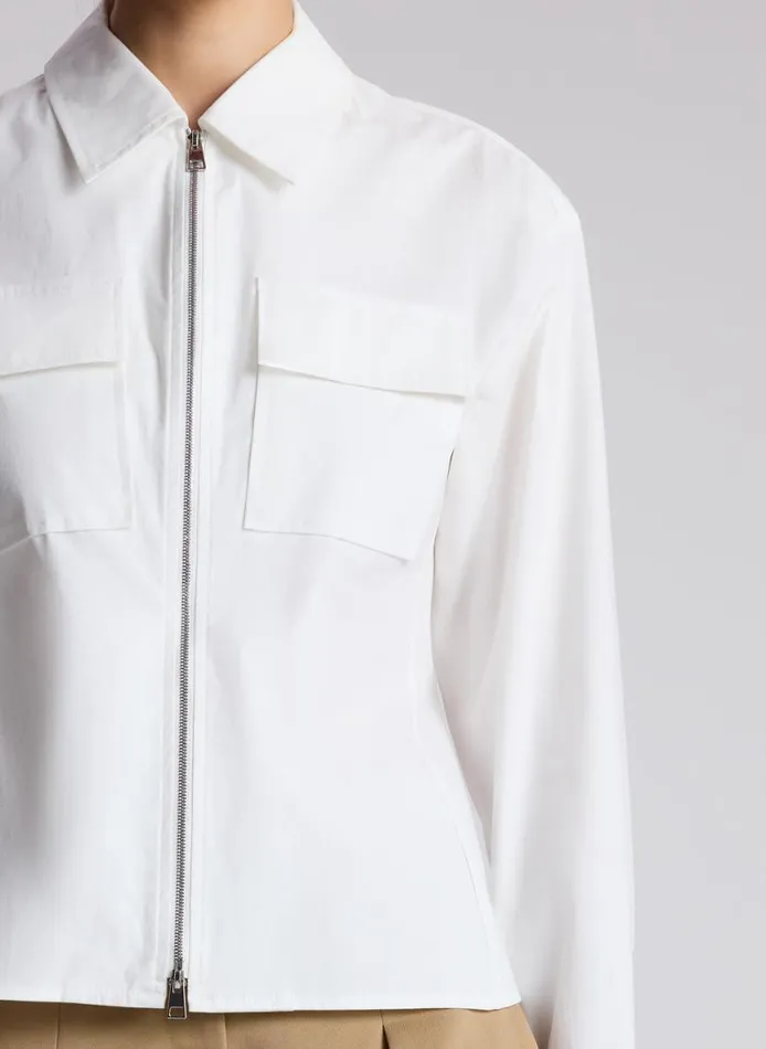 ALC Sage Cotton Zip Top White Women Tops