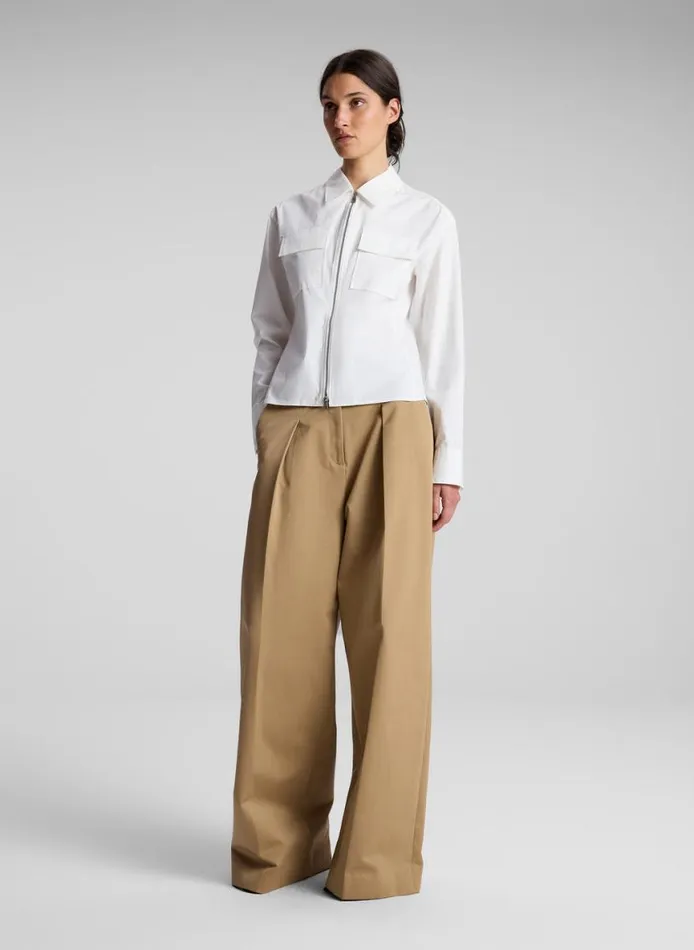 ALC Sage Cotton Zip Top White Women Tops