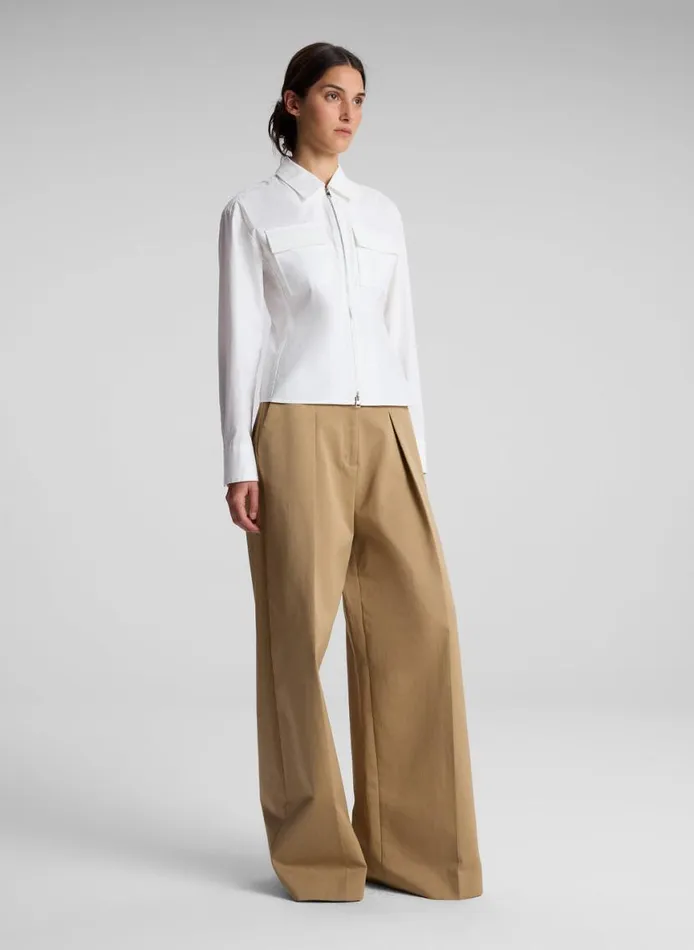 ALC Sage Cotton Zip Top White Women Tops