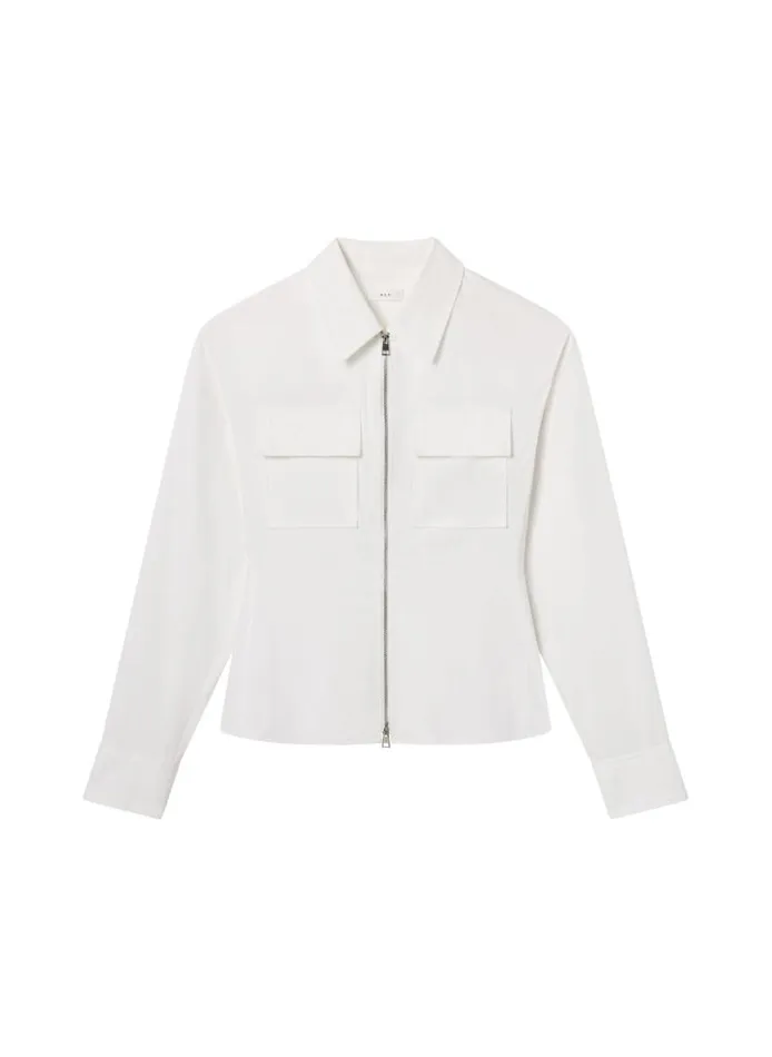 ALC Sage Cotton Zip Top White Women Tops