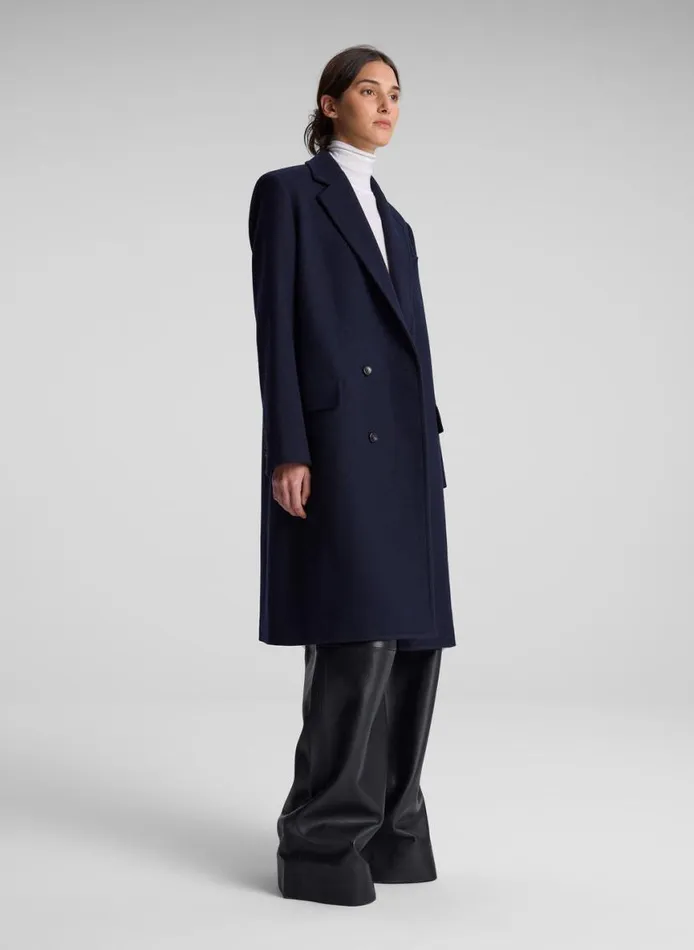 ALC Tanner Oversized Wool Coat Navy Women Jackets and Coats