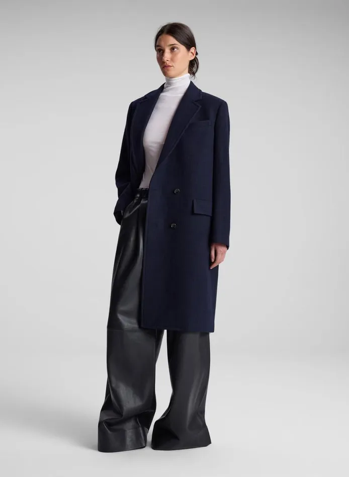 ALC Tanner Oversized Wool Coat Navy Women Jackets and Coats