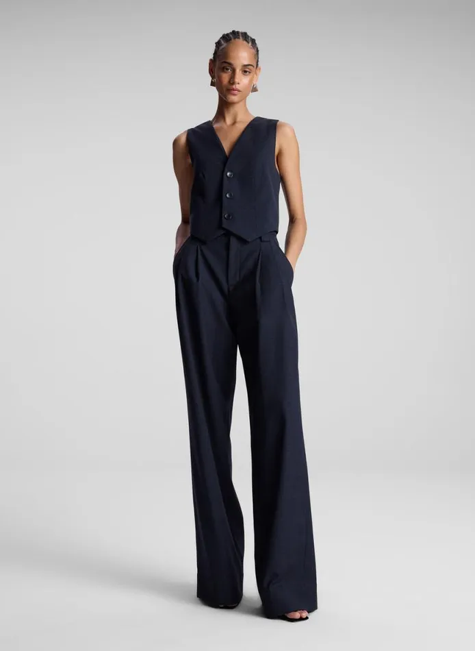 ALC Tommy II Plaid Pant Navyblack Women Bottoms