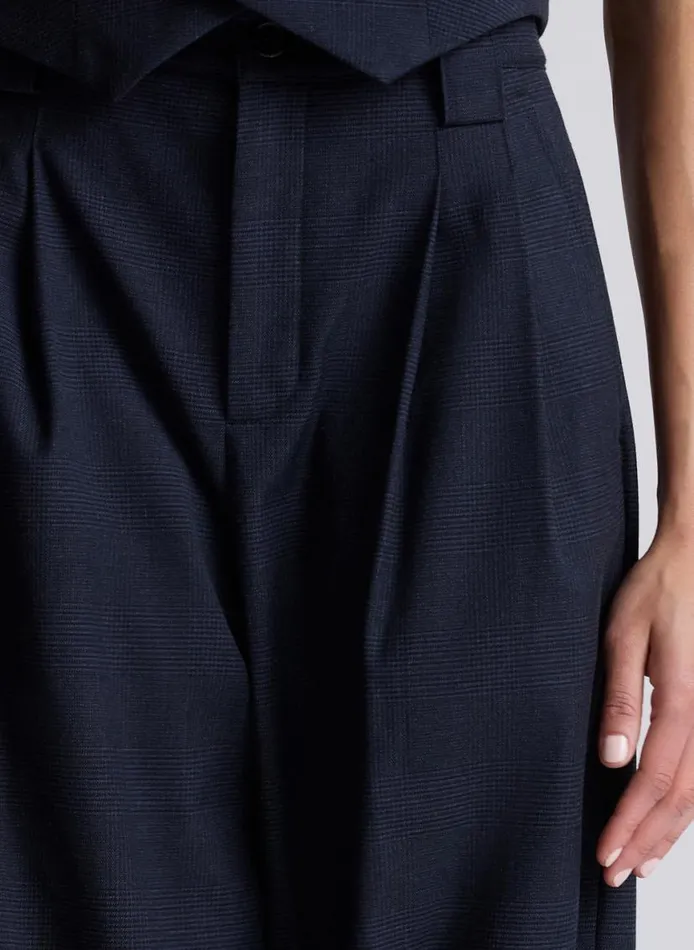 ALC Tommy II Plaid Pant Navyblack Women Bottoms