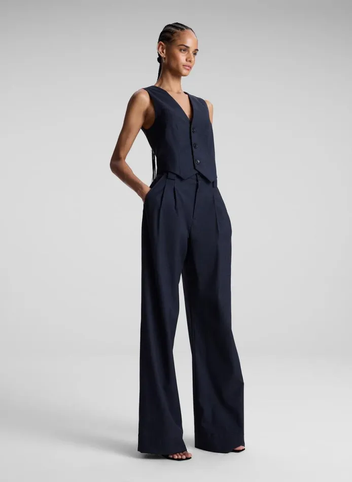 ALC Tommy II Plaid Pant Navyblack Women Bottoms