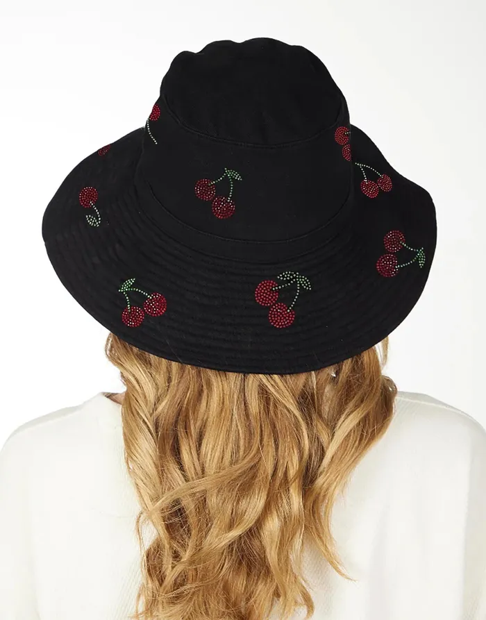 Adina X Crystal Cherries Black Women039s Lauren Moshi Hats