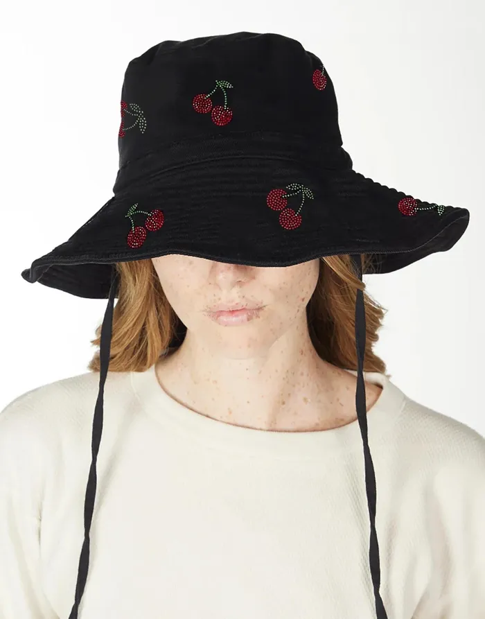 Adina X Crystal Cherries Black Women039s Lauren Moshi Hats