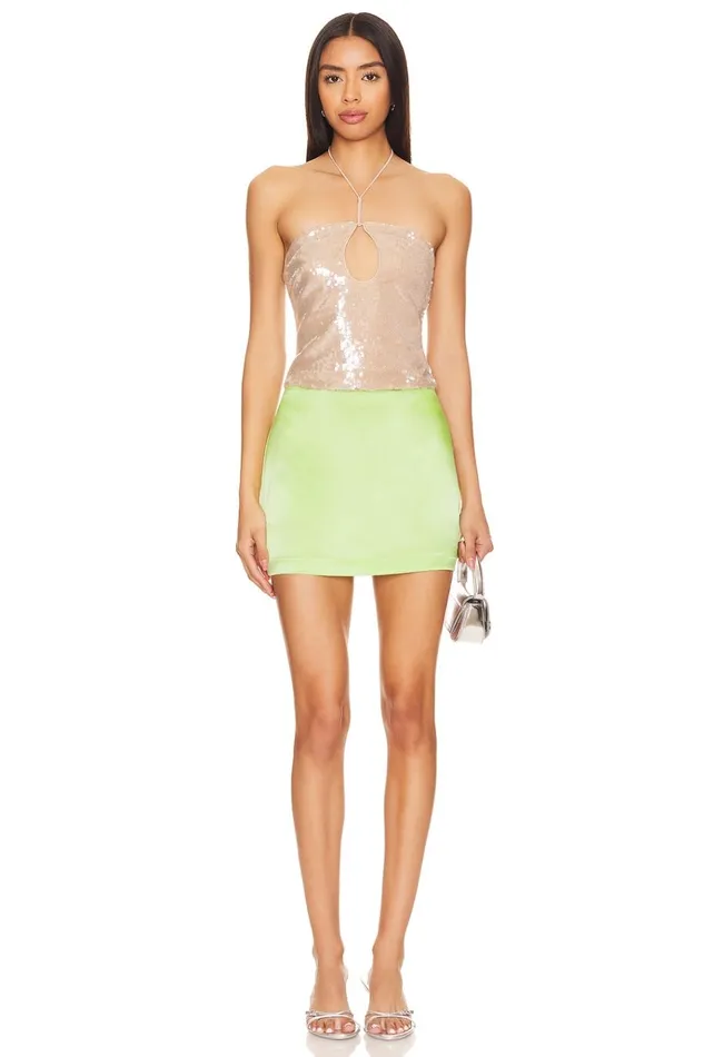Adriana Mini Skirt Lime Green Women Lovers Friends Skirts