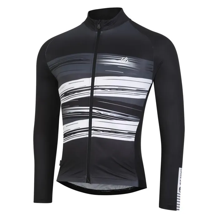 AEP Revolving Long Sleeved Jersey Black Tread Print Men Dare 2b Cycling Jerseys