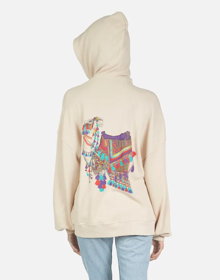 Aisha Peace Love Camel Buff Beigescarlet Women039s Lauren Moshi Hoodies
