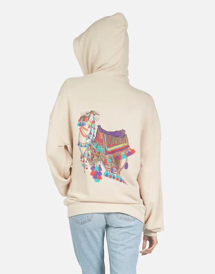 Aisha Peace Love Camel Buff Beigescarlet Women039s Lauren Moshi Hoodies