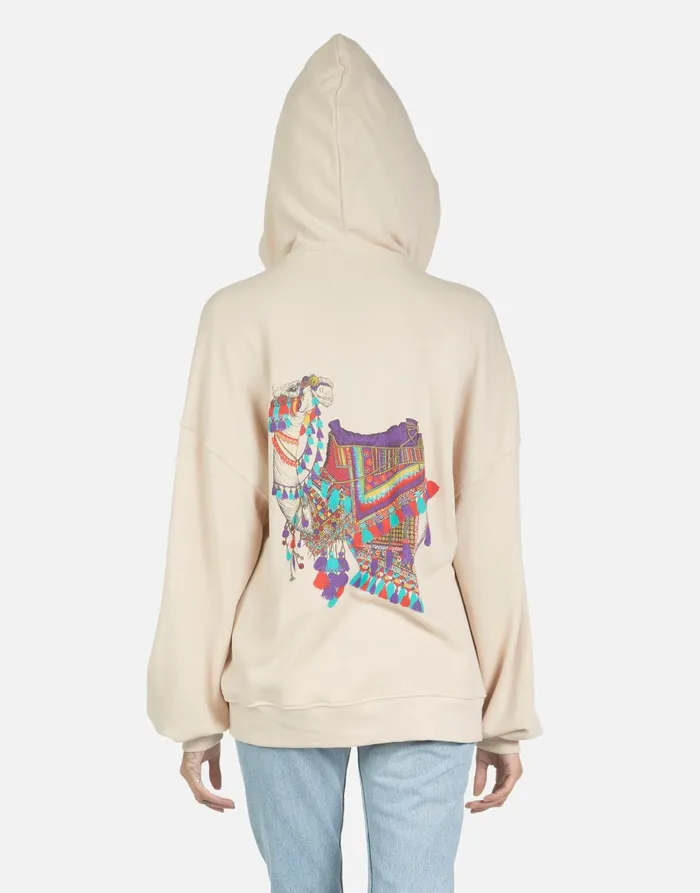 Aisha Peace Love Camel Buff Beigescarlet Women039s Lauren Moshi Hoodies