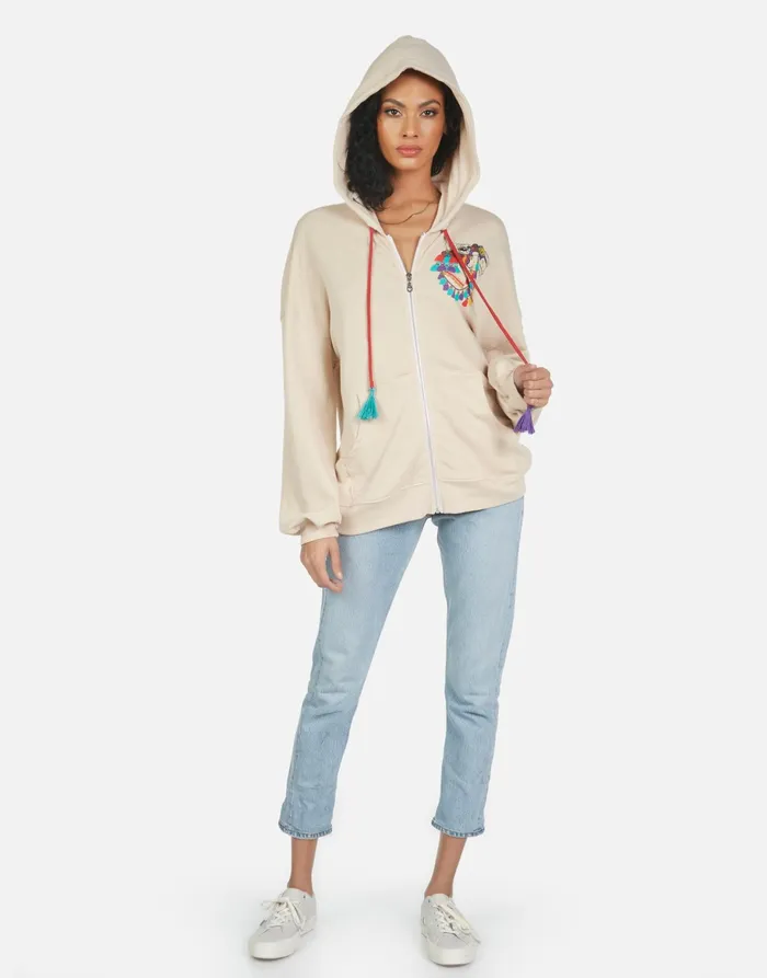 Aisha Peace Love Camel Buff Beigescarlet Women039s Lauren Moshi Hoodies