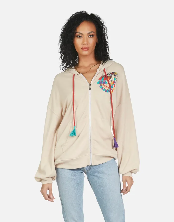 Aisha Peace Love Camel Buff Beigescarlet Women039s Lauren Moshi Hoodies