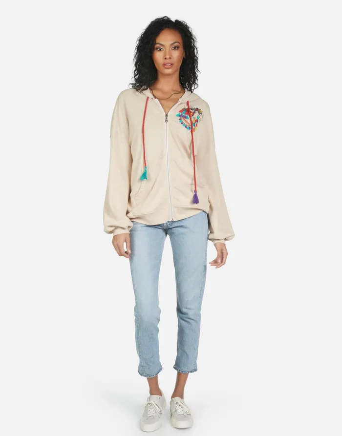 Aisha Peace Love Camel Buff Beigescarlet Women039s Lauren Moshi Hoodies