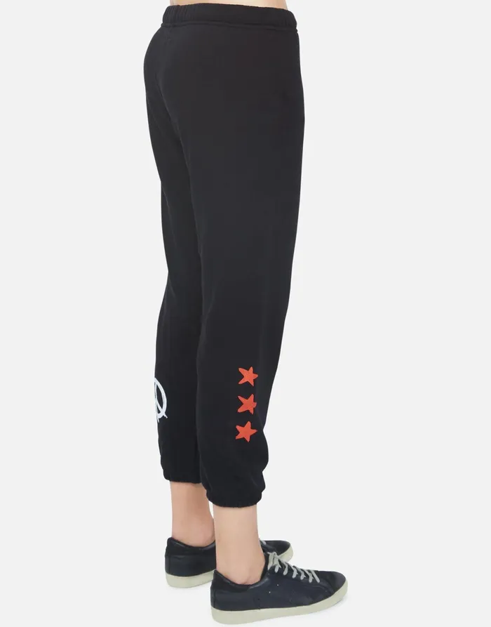Alana Peace Tongue Black Women039s Lauren Moshi Crop Sweatpants
