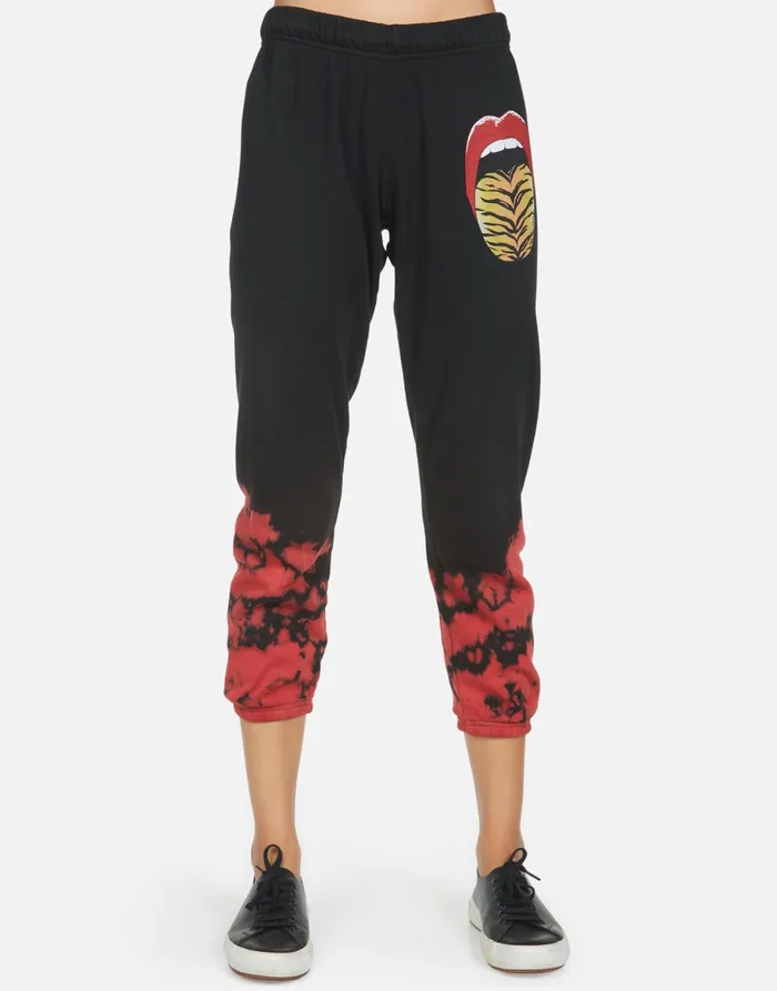 Alana Tiger Tongue Black Women039s Lauren Moshi Crop Sweatpants