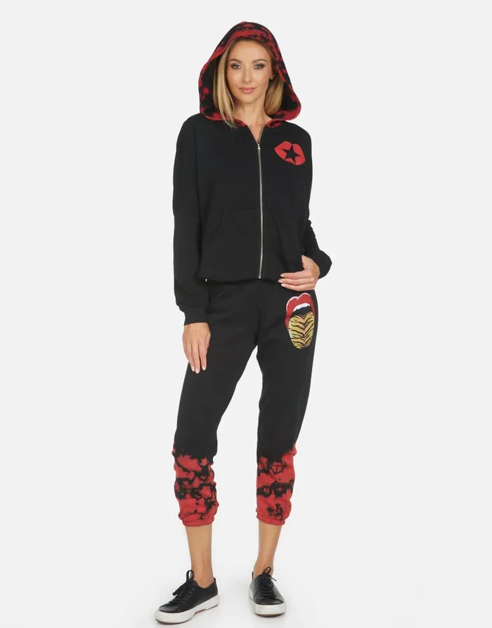 Alana Tiger Tongue Black Women039s Lauren Moshi Crop Sweatpants